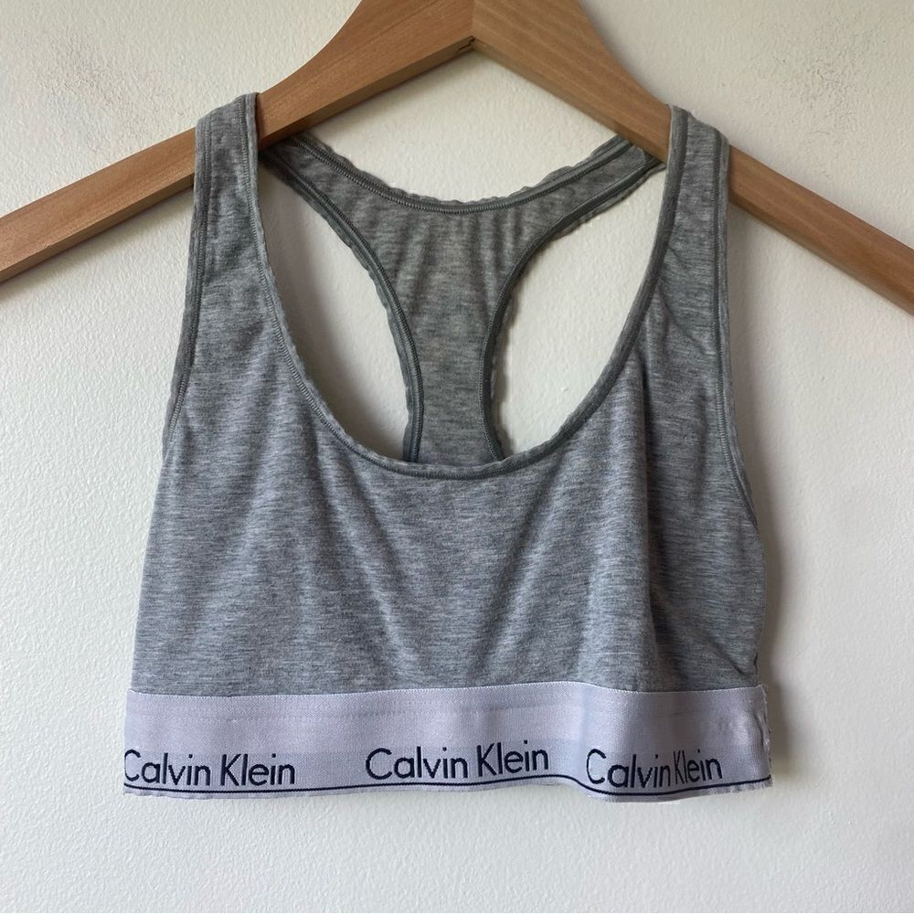 Calvin Klein small gray cotton sleep bra‎